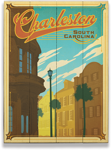 Charleston Vintage Poster (730x730), Png Download