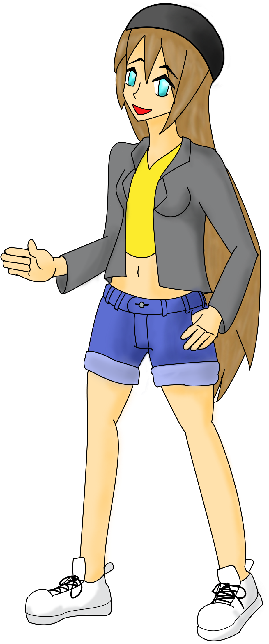 Footwear Clothing Cartoon Yellow Vertebrate Standing - Cartoon (1488x2472), Png Download