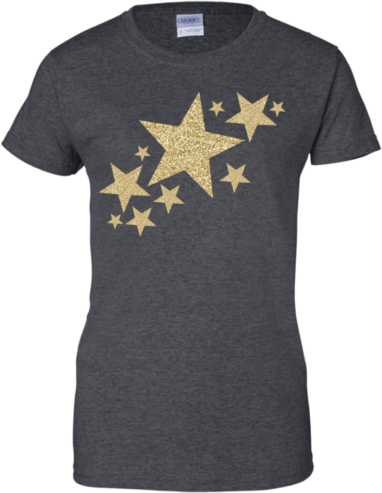 Gold Glitter Stars Streak Apparel - Shirt (1024x1024), Png Download