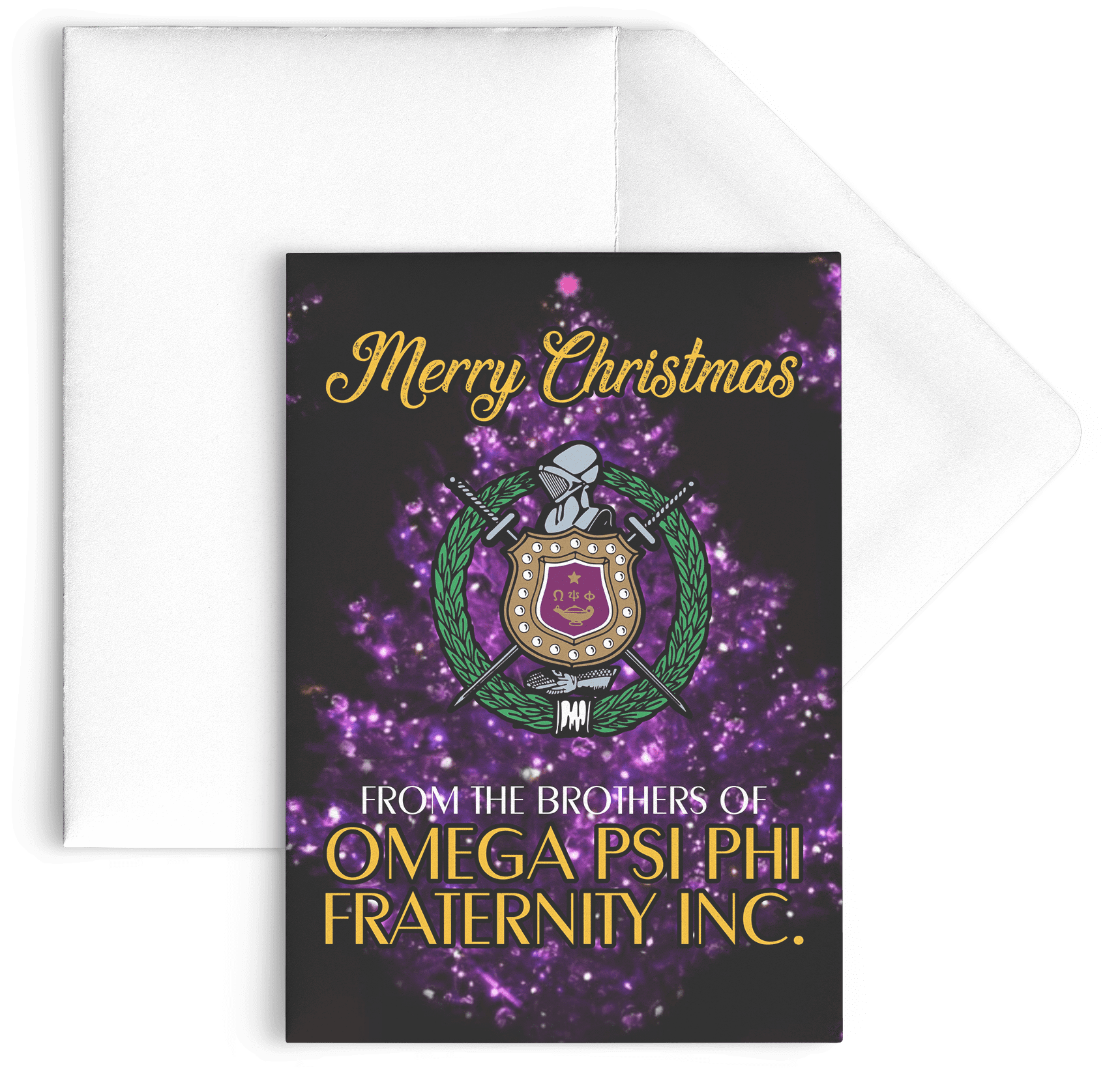Omega Psi Phi Christmas Card - Natural (2000x2000), Png Download