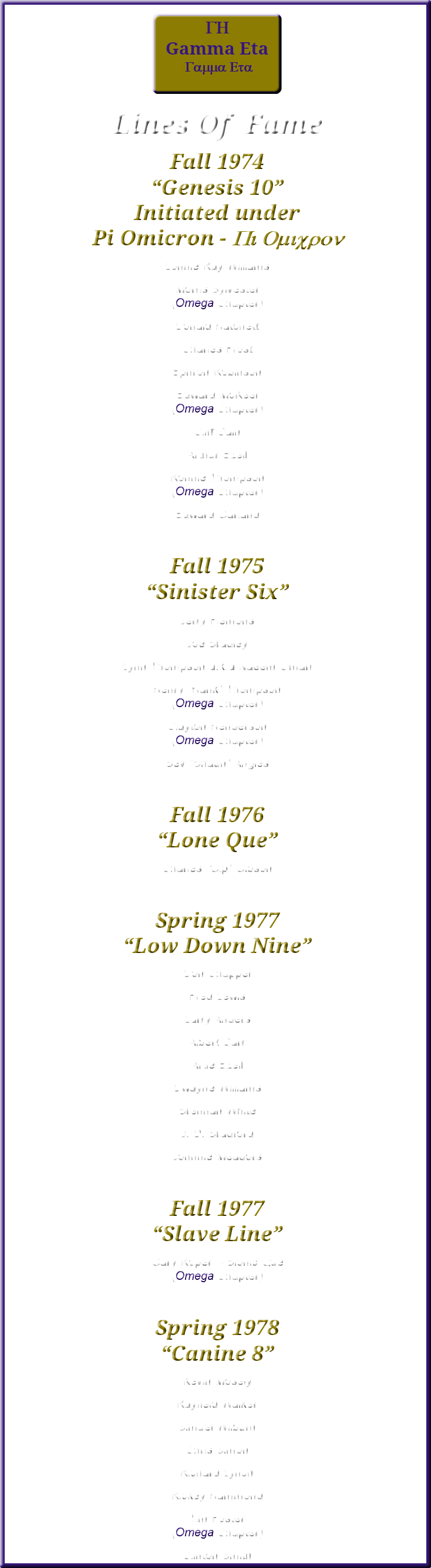 Lines Of Fame Fall 1974 “genesis 10” Initiated Under - Document (734x2672), Png Download