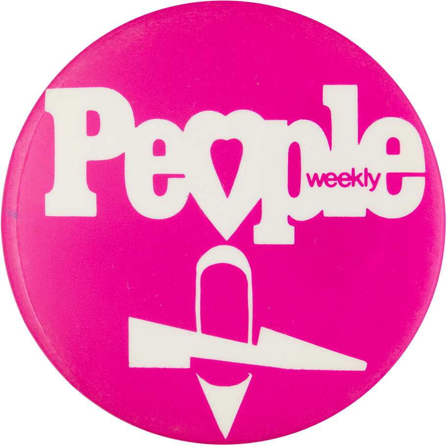 People Weekly Pink Advertising Button Museum - And (1000x990), Png Download
