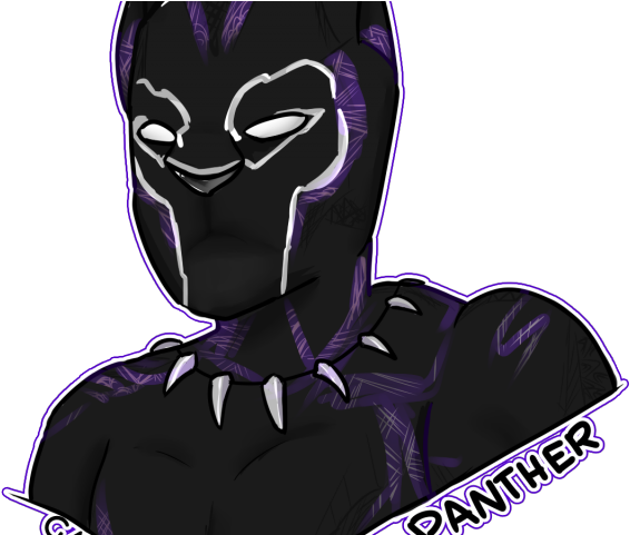 Black Panther Clipart Purple - Black Panther Cartoon Violet (640x480), Png Download