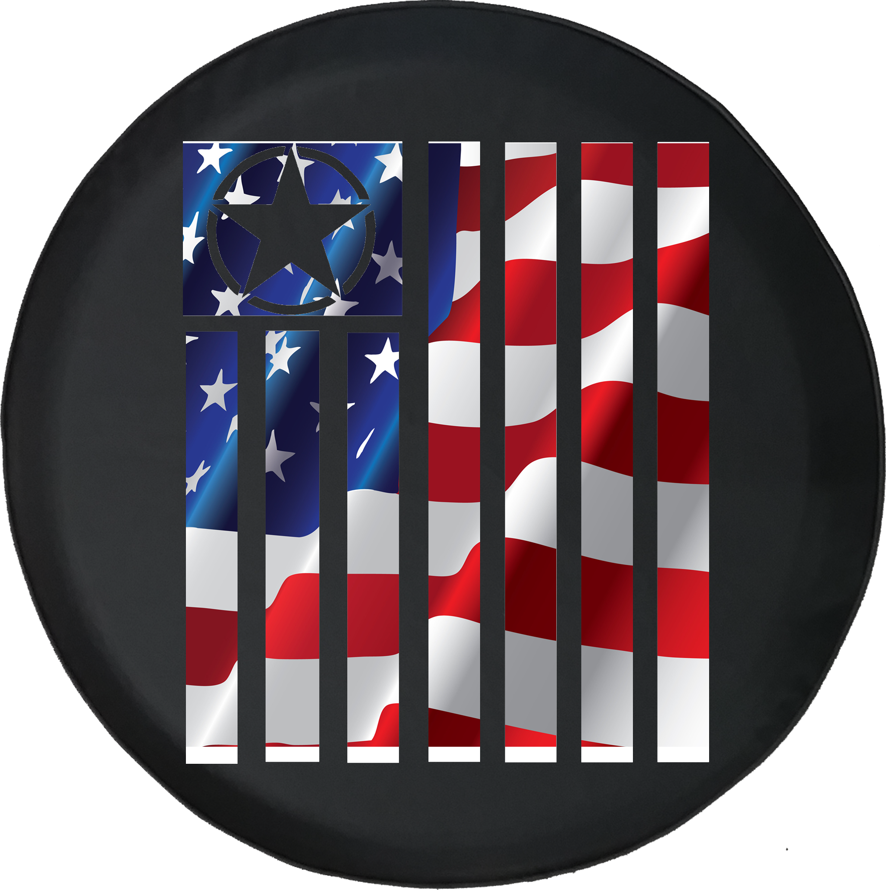 Jeep Wrangler Tire Cover With Tactical Military Star - Graphic Design (1768x1777), Png Download