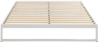 Snow White Steel Bed Frame - Bed Frame (600x338), Png Download