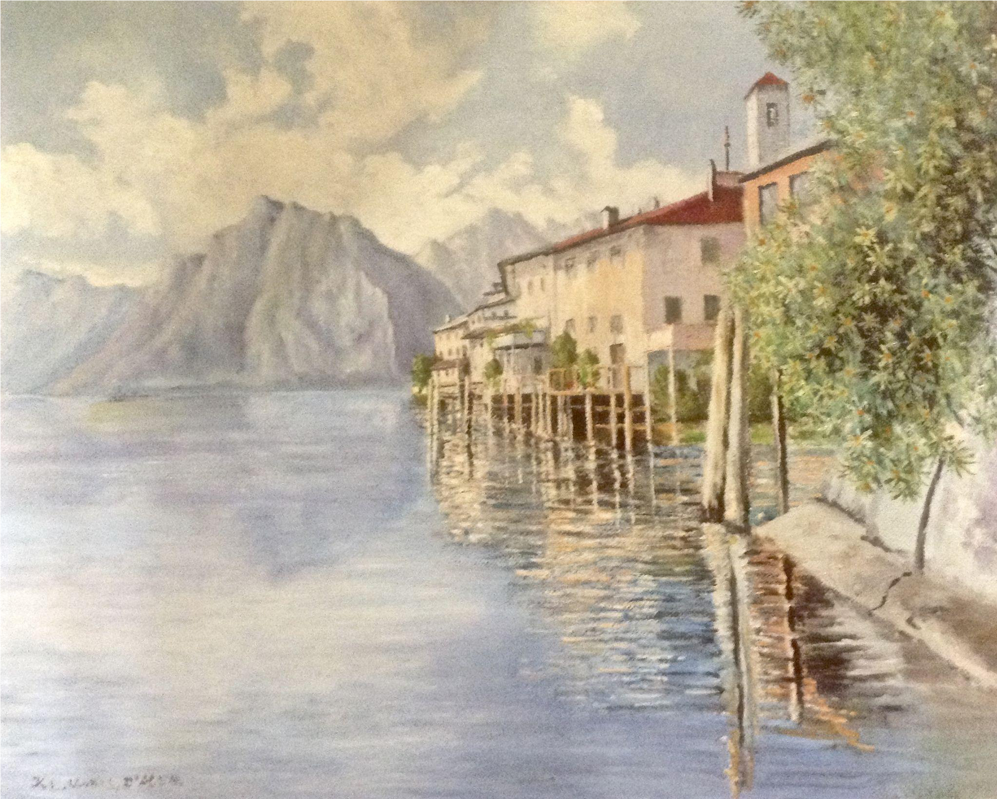 Unkel 1954 Plein Air Landscape Oil Painting On Board - Watercolor Paint (2048x2048), Png Download