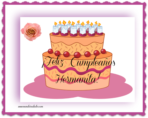 Pastel De Cumpleaños Con Felicidades Hermanita - Birthday Cake (593x471), Png Download