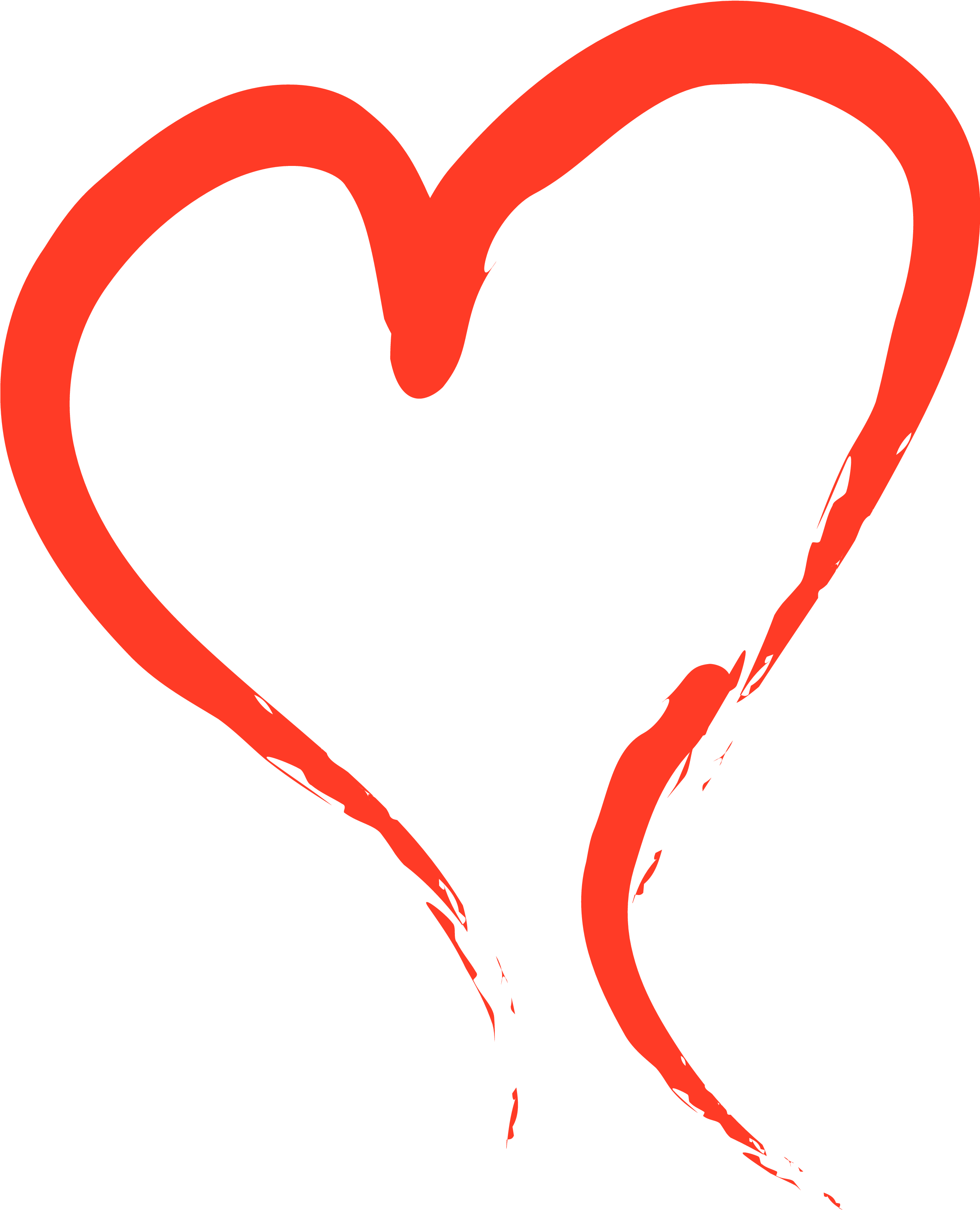 Heart Valentine's Day Love Clip Art - Brush Stroke Heart (2550x3158), Png Download