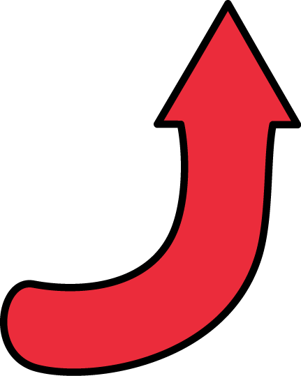 Red Curved Arrow Png Download - My Cute Graphics Arrow (431x539), Png Download