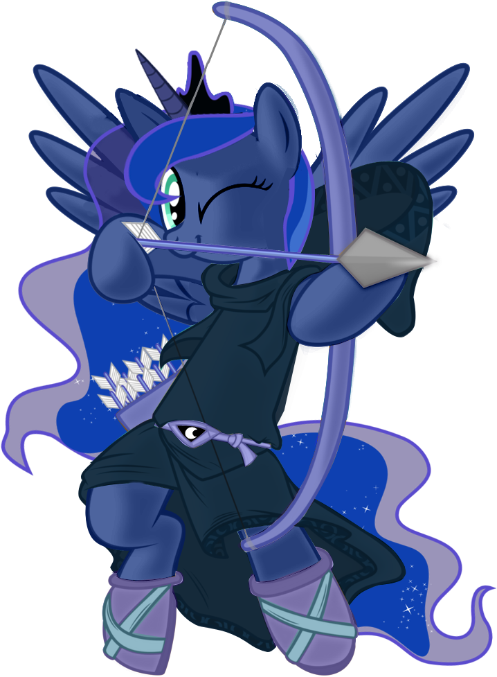 Aiming, Alicorn, Arrow, Artist - Cartoon (744x1073), Png Download