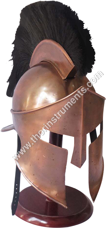 300 King Spartan Copper Helmet With Stand - 300 King Leonidas Spartan Helmet Greek Warrior Costume (800x800), Png Download