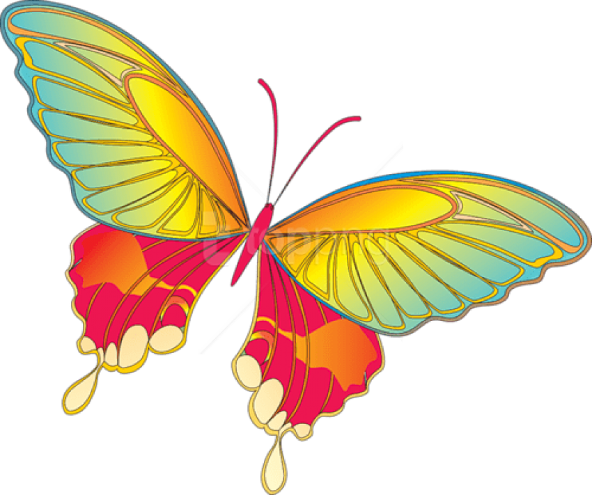 Clipart Of Birds And Butterflies (500x418), Png Download