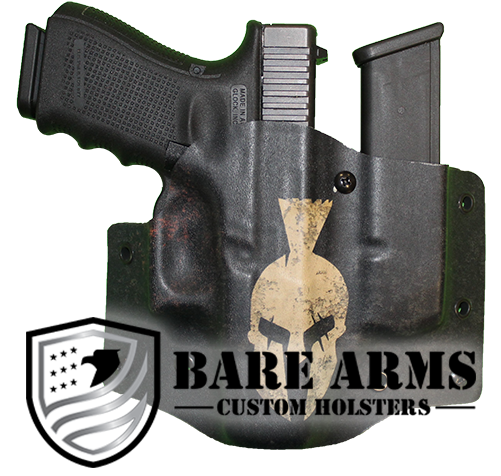 Owb/iwb W/mag-spartan Helmet - Handgun Holster (500x500), Png Download