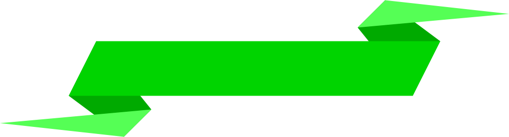 Simple Origami Banners - Green Ribbon Banner Png (1000x271), Png Download