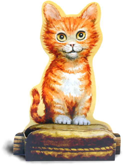 Cat Ginger Print Med - Cat (516x720), Png Download