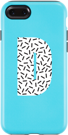 Personalised Initial Blue Confetti - Mobile Phone Case (450x600), Png Download