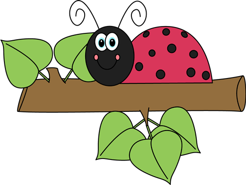 Ladybug On A Branch - Lady Bug Clip Art (500x377), Png Download