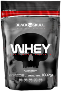 Whey 100% Black Skull (600x315), Png Download