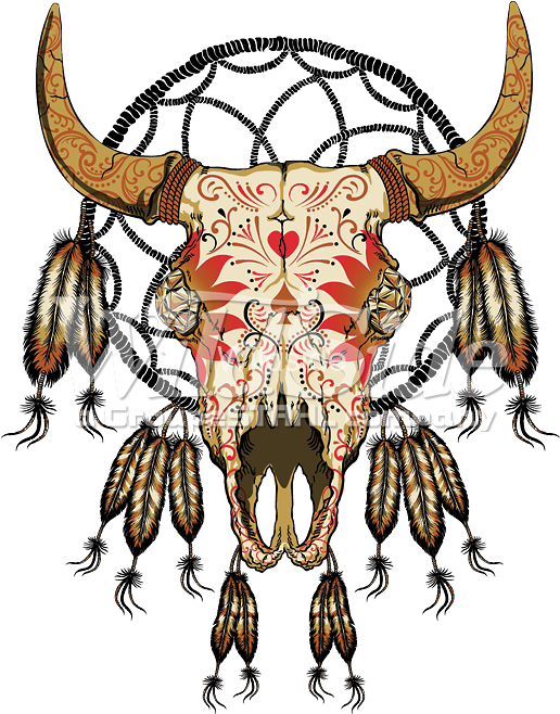 Auto Sku Cow Skullv Southwestern Dream Catcher - Cattle (675x675), Png Download