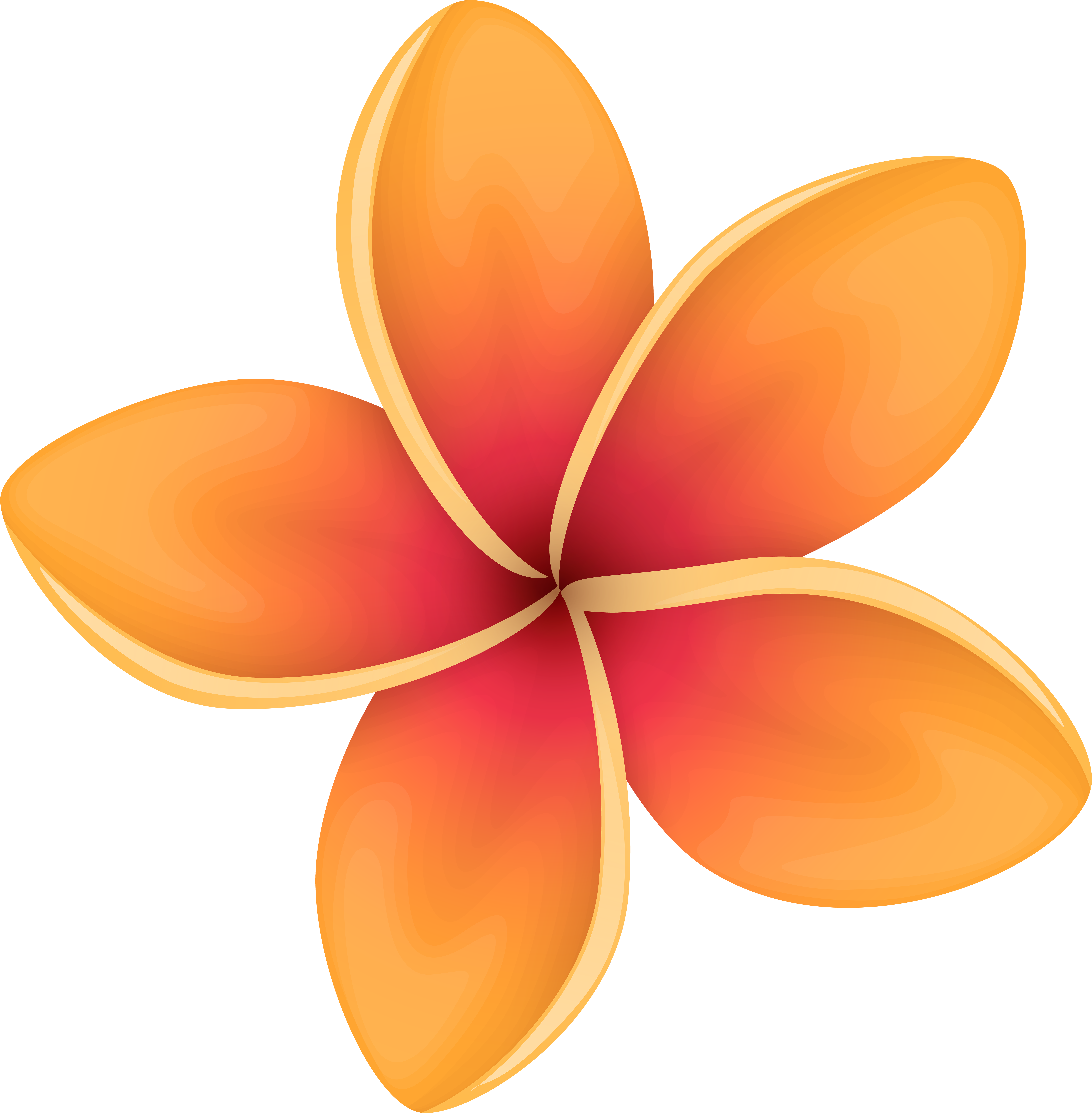 Orange Tropical Flower Png Clip Art Image (7848x8000), Png Download