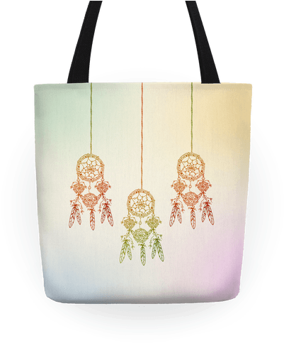 Ombre Dreamcatchers Tote - Ombre Dreamcatchers Tote Bag: Funny Tote Bag Bag, Feathers, (484x484), Png Download