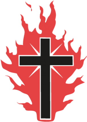 The Cross On Fire For God Logo - Cross On Fire Png (518x518), Png Download