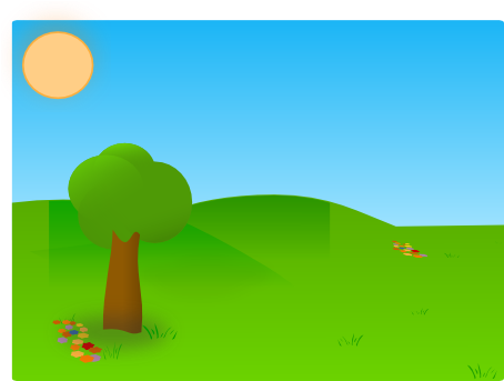 Grass Clipart Hill - Grass And Tree Clipart (600x351), Png Download