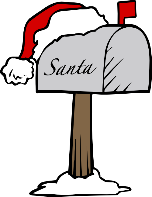 Santas Mailbox - Letters To Santa Clipart (500x648), Png Download