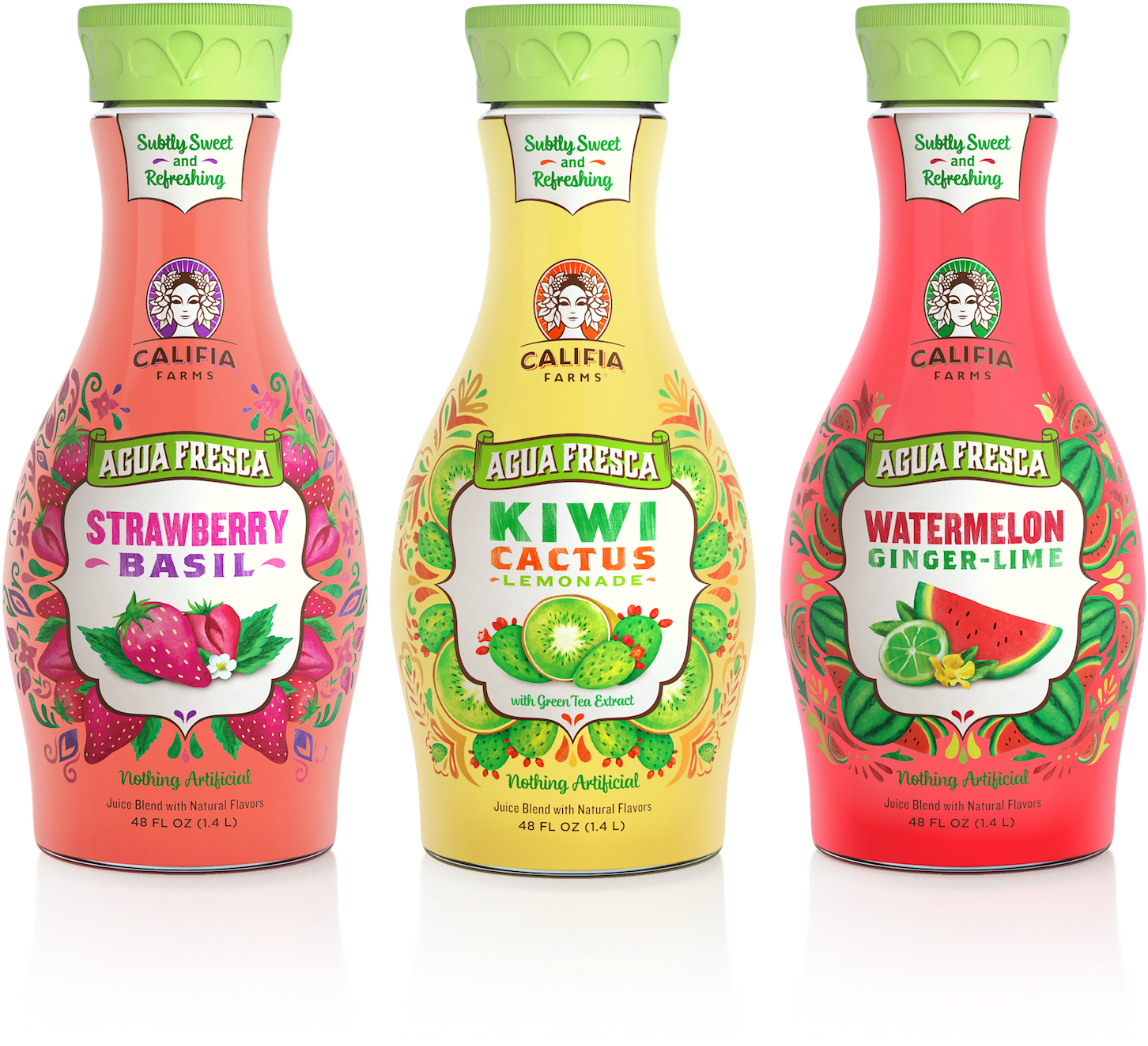 Juice Aisle Innovation - Califia Farms Agua Fresca Juice Blend, Strawberry Basil (1500x1941), Png Download