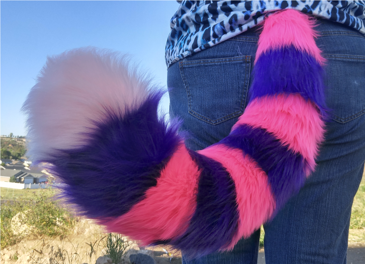 Wew 36" Xl Cheshire Cat Tail - Fursuit Pink Tail (1200x1200), Png Download