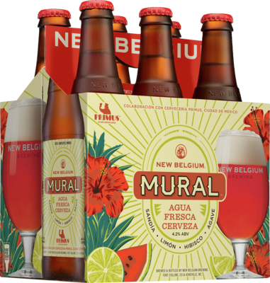 New Belgium Brewing Announces Mural Agua Fresca Cerveza - New Belgium Tartastic Strawberry Lemon (381x400), Png Download