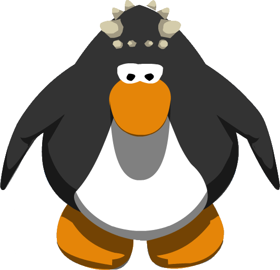Dino Horns Ig - Club Penguin Blue Penguin (552x533), Png Download