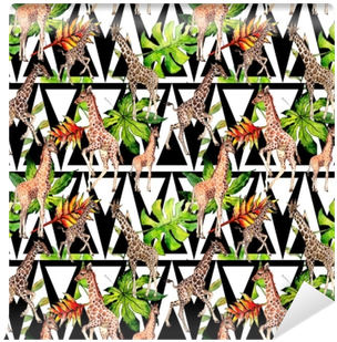 Exotic Giraffe Wild Animal Pattern In A Watercolor - Watercolor Painting (400x400), Png Download