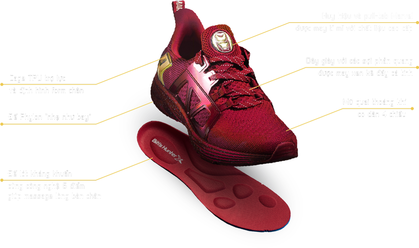 Line Thong So Bitis Hunter X Marvel - Sneakers (1370x869), Png Download