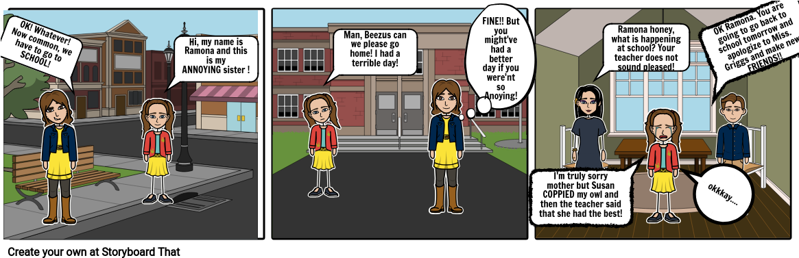 Ramona The Brave Comic - Cartoon (1165x386), Png Download