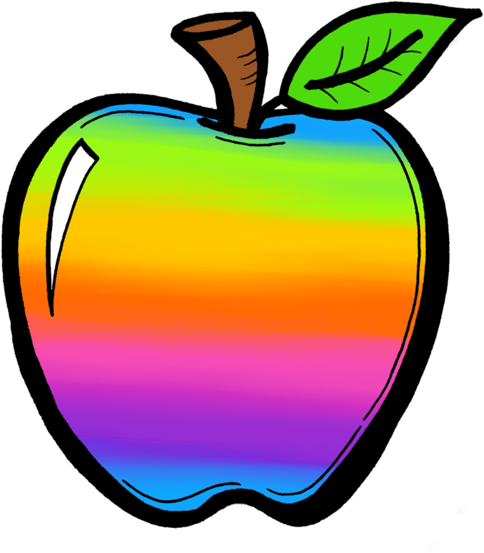 Apple Inc Clipart Minecraft Apple Pencil And In Color - Rainbow Apple Clipart (1050x1274), Png Download