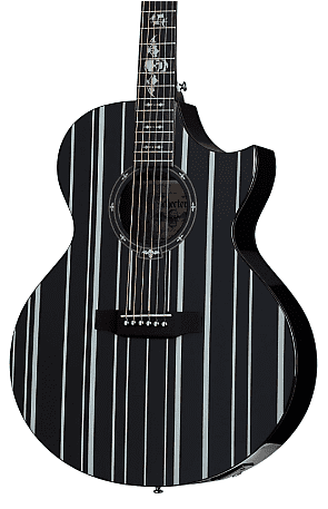 Schecter Ac Ga Sc Acoustic Guitar Black - Synyster Gates Acoustic Guitar (800x456), Png Download