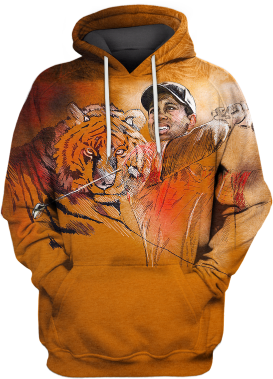 3d Tiger Woods Hoodie - Tiger Woods Tiger Art (800x799), Png Download
