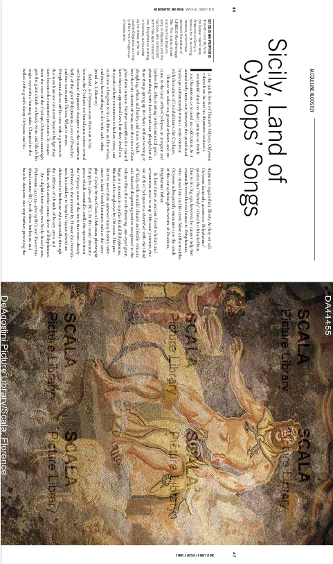 Sicily, Land Of Cyclops' Song In Sicily And The Sea - Fragment (595x842), Png Download