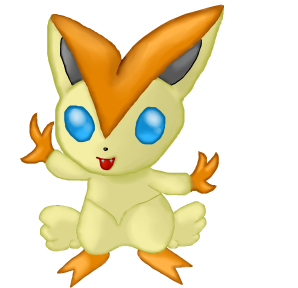 Victini <3 - Cartoon (595x589), Png Download