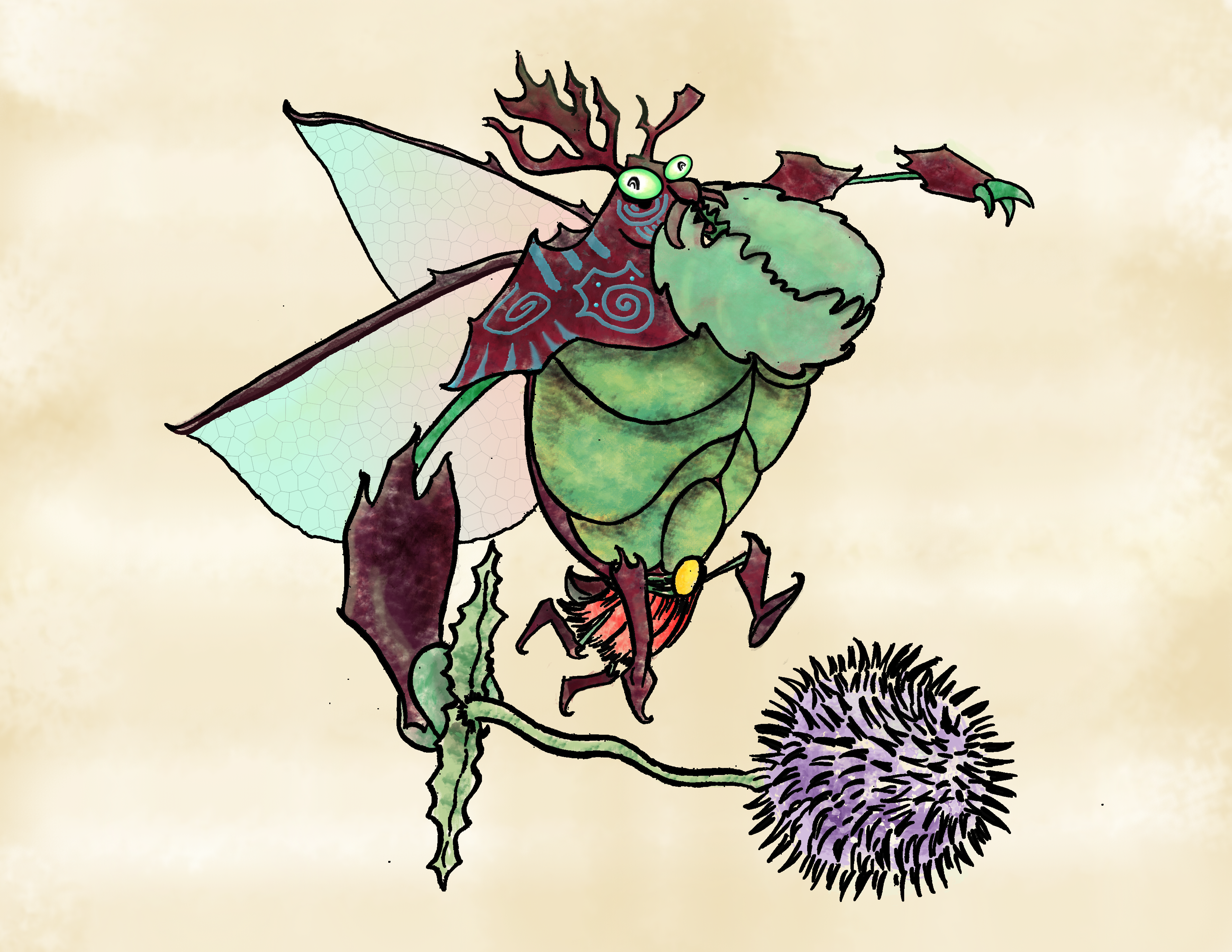 A Celtic Beetle Warrior - Illustration (3300x2550), Png Download