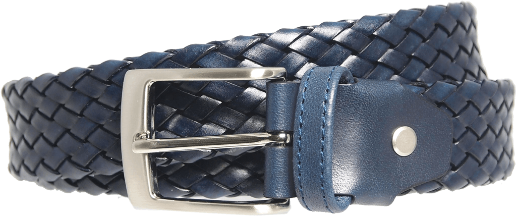 34 Mm Tubular Weave Belt Navy Mens Belts 72 Smalldive - Buckle (1024x1027), Png Download