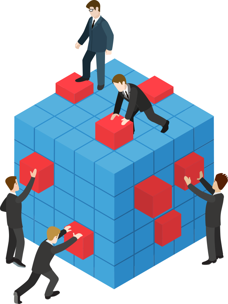 Illustration Team Work Transprent - Trabajo En Equipo Animado (734x978), Png Download