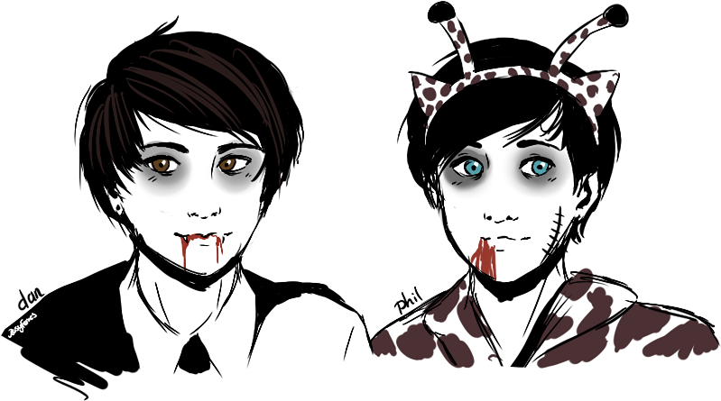 825 X 475 3 - Dan And Phil Transparent Tumblr Halloween (825x475), Png Download