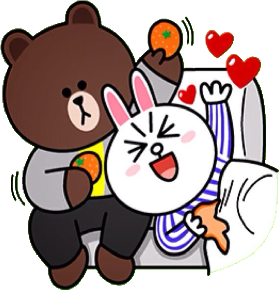 Brown's Love Story Line Sticker - Line Stickers Brown Love (617x640), Png Download