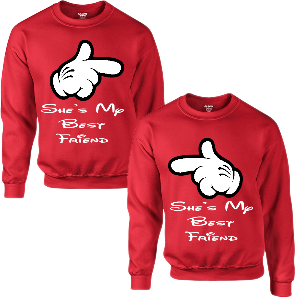 She's My Best Friend Couple Sweatshirt - Relationship Goal Sweatshirts (1000x1000), Png Download