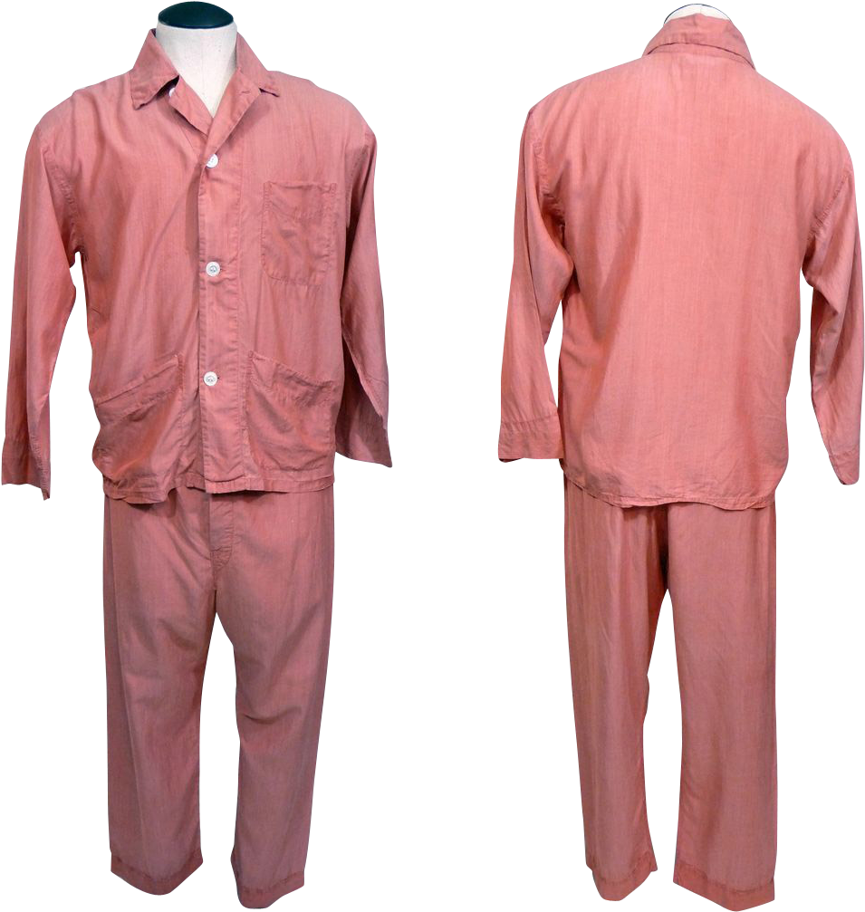 Mens Vintage 50s Silk Pajamas - Pajamas (1006x1006), Png Download