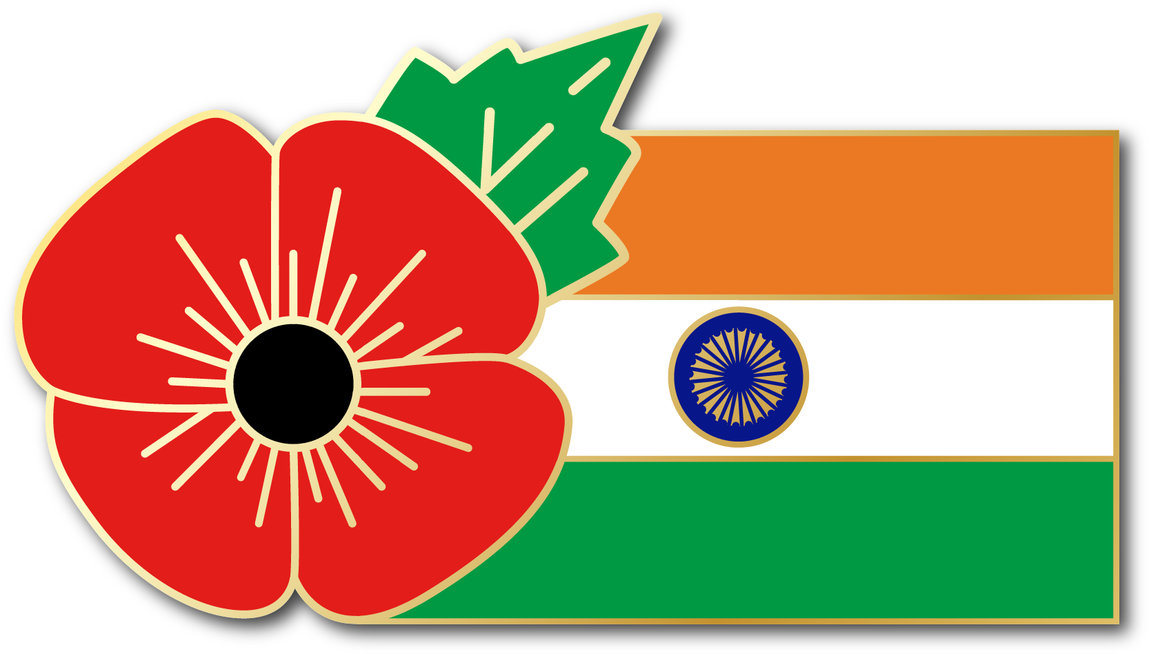 Image Of India Fmn Poppy/flag Combo Medal (28mm X - Circle (1673x957), Png Download