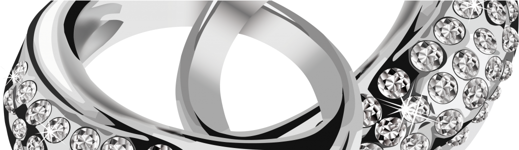 Png Clipart Picture Jewellery Clipart Png 3578 - Two Wedding Rings Png (1100x300), Png Download