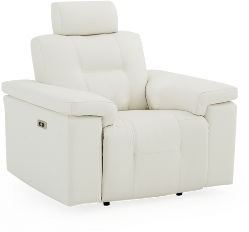 Elran Electric Recliner With Genuine Leather Seat - Sofa Bed (519x804), Png Download
